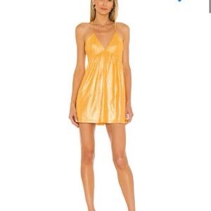 superdown Orange Halter Shift Dress